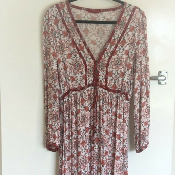 TIGERLILY Hamilton Red Boho Long Sleeve Maxi Dress RRP$270 - Picture 15 of 16